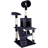 lionto Tiragraffi per Gatto Albero Tiragraffi Gatto Gioco Giocattolo Gatti Altezza 133 cm, Grigio