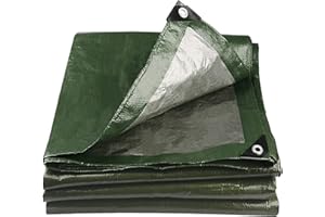 Onarway Tarpaulin Waterproof Heavy-Duty for Outdoor: 3m x 4m 105GSM UV/Tear Resistant PE Tarpaulin Sheet with Reinforced Grommets for Garden Furniture & Ground Use - Green