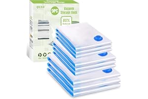 QUXV Sacchetti Sottovuoto Vestiti Buste Sottovuoto Vestiti 9 Pezzi 3XL(80x60cm) + 3L(70x50cm) + 3M(60x40cm) Sacchi Sottovuoto Riutilizzabili per Coperte Lenzuola Piumoni Cuscini