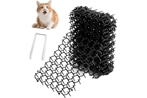 Flintronic 12 st anti-kattspikar, 20 x 15 cm katt-scat-matta med spikar, katt-scat-matta grävpropp, spikmattor, platt stickremsa, grävpropp med 8 U-formade pinnar, husdjursavskräckande nät, för