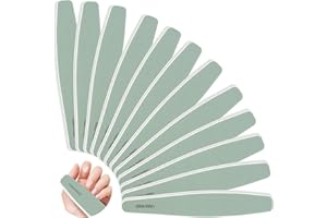 CGBE 12Pcs Limes à Ongles Professionnelles, Limes Polissoirs à Ongles Lisse et Brillant pour Ongles Naturels, Buffer Ongles Double Face Grain 1000/4000 Lavable Réutilisable Pour Salon, Maison