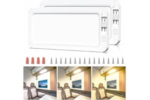 Kriogor 12V LED Campervan Lights 96LED 3 Color Modes Dimmable Caravan Lights Super Bright 12 Volt Caravan LED Ceiling Interior Lights for RV Motorhome Camper Car Trailer Boat Marine (Universal, 2 Pcs)