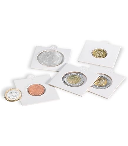Leuchtturm Cartones Autoadhesivos Para Monedas – Hasta 17,5 Mm – Pack De 25 – Protección Y Clasificación Segura