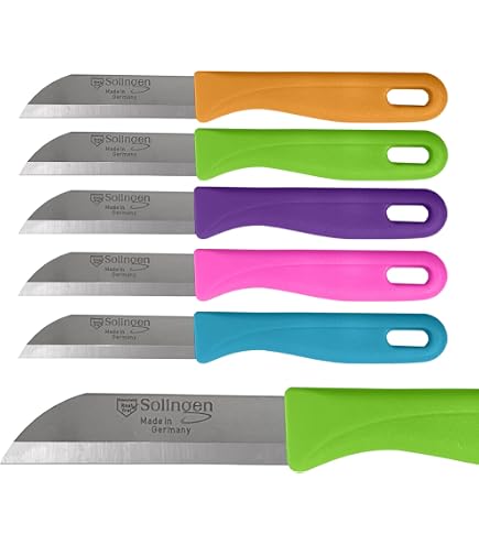 6x Obstmesser Mit Wellenschliff Aus Solingen – Scharf, Rostfrei, Edelstahl