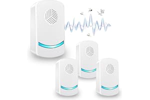 HEEGFF Repellente ad Ultrasuoni, 4 Pack Antizanzare Ultrasuoni per Topi, Elettrico Ultrasuoni Anti Zanzare, Repellente ad Ultrasuoni per Formiche Ragni Mosche Scarafaggi Insetti