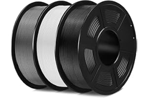 ‎SUNLU SUNLU PLA Filament 1.75mm,Sauber Gewickelt 3D Drucker Filament PLA 1.75mm,Maßgenauigkeit +/- 0,02mm, 1KG Spule 3D Filament, 3 Pack,Kompatibel Mit den Meisten 3D Drucker, PLA Schwarz+Weiß+Grau