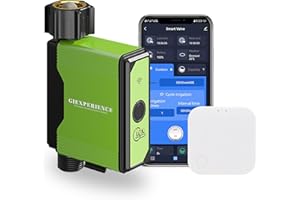 GIEXSMART Zigbee Intelligenter Garten-Bewässerungstimer mit ZIGBEE Gateway, integriertem Turbinen-Wasserzähler, bis zu 10 programmierbare Zeitpläne, kompatibel mit Tuya Smart Life App Home Assistant (ZHA & Z2M)