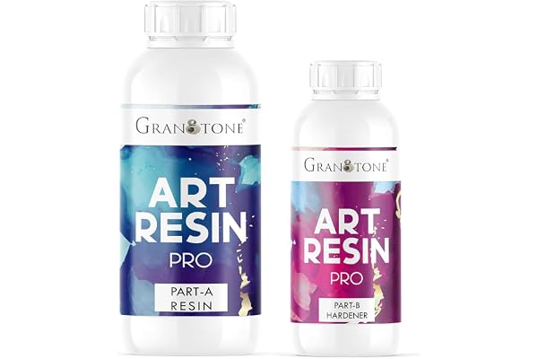 GRANOTONE Crystal Clear UV-Resistant epoxy resin Art Kit, Long-Lasting, Smooth Finish, Non-Toxic, Easy to Use with Self-Leveling, Suitable for jewellery and keychain making, 300 Grams