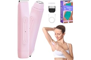 FOCENAT Afeitadora Eléctrica Mujer 2 en 1 Rasuradora Mujer Maquina Depilar Mujer Rasuradora Mujer Zona Intima Type-C Recargable Eléctrico Depiladora Impermeable para Cara Nariz Axilas Piernas Bikini (Rosa)