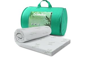 GC GAVENO CAVAILIA 4CM Bamboo Mattress Topper for Single Bed - 100% Polyester, Luxury Soft & Cosy Topper - Premium Quality, Anti-Allergenic & Breathable Warm Hypoallergenic Mattress Pad - White