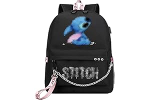 PYTRARTY Mochila Stitch, mochila escolar Stitch para adolescentes, mochila Stitch, mochila escolar infantil, mochila anime, mochila adecuada para niños y adolescentes.