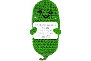 DORALER Emotional Support Pickle, Funny Gifts, Positive Pickle, Motivational Gifts, Cute Knitted Cucumber Dolls, Funny Handmade Knitted Doll Ornaments for Girls, Christmas