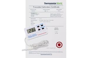 Kalibrerad Digital termometer för kyl/frys med 2-punkts spårbar kalibreringscertifikat