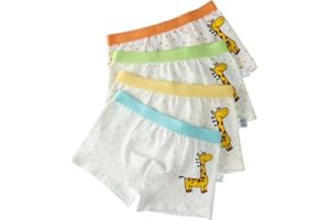 FAIRYRAIN 4 Packung Baby Kleinkind Mädchen Giraffenpunkte Baumwollunterhosen Pantys Hipster Shorts Spitze Unterwäsche