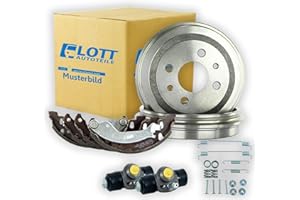LOTT-AUTOTEILE 2 Brake Drums + Brake Shoes + Cylinder + Rear Accessories