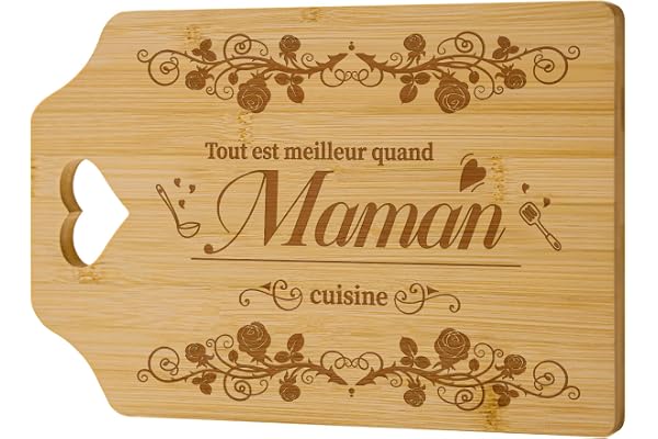 Niviy Cadeau Maman Original Planche a Decouper Bambou Gravure Planche a Decouper Personnalisée Idee Cadeau Fete des Meres Cadeau Maman Anniversaire