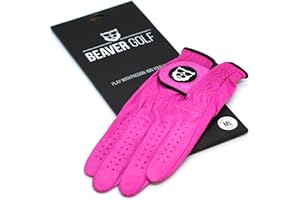 BEAVER GOLF Gants de Golf pour Hommes, Rose, Cuir Cabretta, qualité supérieure, Durable, Fait Main