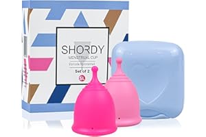 SHORDY Menstrual Cups, Set of 2 (Small + Large) with Box, Soft & Flexible, Copa Menstrual Kit for Women | Up to 12 Hours of Comfort, Eco-Friendly & Safer Alternative to Pads & Tampons (Pink)