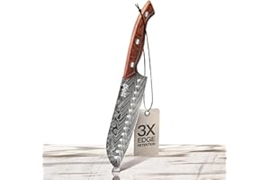 JIKKO® Bushido Edition – Couteau Santoku Japonais 18 cm | Acier Inoxydable AUS-8 à Haute Teneur en Carbone, Lame Alvéolée Ultra Tranchante 15°, Manche en Bois de Palissandre – Couteau de Chef Premium