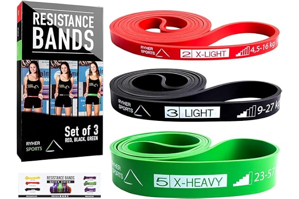 Ryher Bande élastique de résistance pour tractions – Bande d’entraînement pour Le Fitness, Crossfit, Aide aux pullups ou au soulevé de Poids