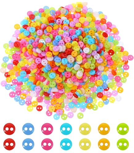 50 Mini Bottoni Rotondi In Plastica Nera 5mm - Fai Da Te Cucito Per Bambole, Vestiti, Scrapbooking E Decorazioni