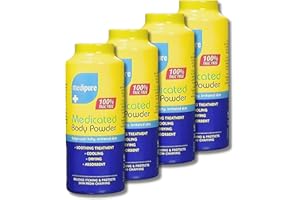 BRAYN Medipure Medicated Body and Baby Powder - 100% Talc-Free Skin Protection and Soothing Relief, 4 Pack - Gentle, All-Natural Formula for All-Ages Care, Ideal for Sensitive Skin