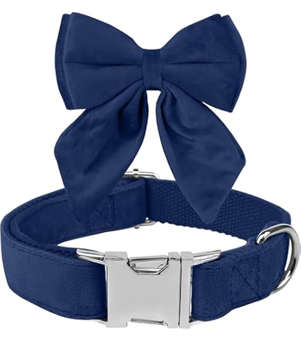 Unique Style Paws, Collare Per Cani In Seta, Durevole E Regolabile, Con Fiocco, Per Matrimonio, Per Cani, Taglia XL, Colore Mandarino