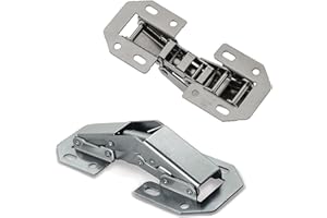 Mprofi MT® 2 szt. zawias do szafy ze sprężyną, kąt otwarcia 90°, zawiasy do drzwi szafy, niklowane, zawiasy meblowe, regulacja głębokości, zawiasy do drzwi szafy, P/90/2