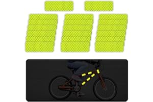 CATOR 20 Piezas Reflectores para Cochecito, Adhesivo Reflector de Seguridad Universal, Apto para todos los cochecitos, mochilas, bicicletas, sillas de ruedas - amarillo neón