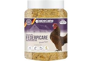 DADECARE Federpicare Nahrungsergänzungsmittel für Fleisch und Kannibalismus, 500 g, Federmehl, vollständige Ernährung für Hähnchen, Vitamine, Mineralien und Aminosäuren