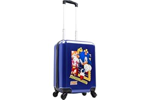 Sonic The Hedgehog Suitcase Kids Teens Hard Shell Luggage Travel Case 4 Wheels Handle 49 x 33 x 22cm 30L Travel Essentials