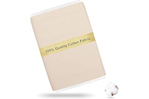 Craftido -43 Opciones- Tela 100% Algodón por Metros en Color Liso 44"x3yd (112x274cm) -Peso Medio 5,2oz- para Acolchado, Costura, Manualidades, Forro - Cream