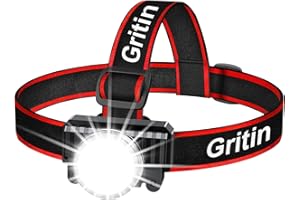 Gritin Lampe Frontale Rechargeable, 2000L Super Lumineux Étanche Torche Frontale LED Puissante avec Détecteur de Mouvement-4 Modes d'éclairage-30H d'autonomie-90° Réglable pour Course/Camping/Pêche