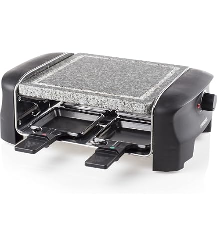 LITTLE BALANCE Raclette-Gerät Rechteckig – 1400 W, Für 8 Personen, Mit Grillplatte & 8 PFAS-freien Pfännchen