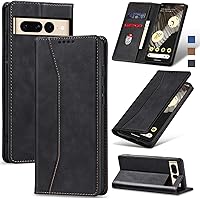 Jasonyu Skal för Google Pixel 7 Pro, Premium Läder Vikbart Skyddande Fodral [Hölster, Magnetisk, kortfack, stativfunktion] Wa