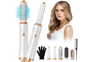 ZIXONCEN Hair Styler 5 in 1, Magic Styler, 1000W Hair Dryer Brush for Hair Styling, Hot Air Brush with Auto Wrap Air Curler Wand, Hair Straightener Brush, Round Brush Hair Dryer for Volumise, Curls, Style
