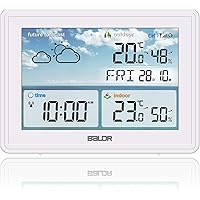 SH.RATE 2021 Wetterstation mit Außensensor Berührungsempfindliche Hintergrundbeleuchtung Digital Thermometer-Hygrometer…
