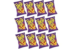 Takis 55g (PACK OF 12) - Fuego Flavour - Chilli Pepper and Lime Corn Chips - UK product - Popular Snack - Party Snack - Multipack (55g x 12) - BY BLISSIFY