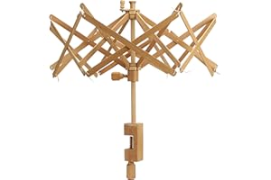 Brainmart Enrollador de Hilo rápido para Paraguas, Soporte rápido de Hilo operado a Mano, Paraguas para Tejer, enrollador de Hilo Swift de Madera de 24 Pulgadas