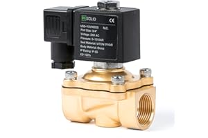 U.S. Solid Solenoid Valve Elettrovalvola 24 V AC normalmente chiusa, 10 bar, valvola dell'acqua elettrica VITON (3/4", ottone)