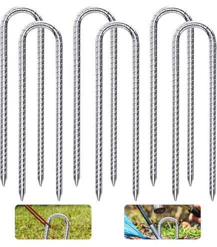 30 Pack Nietjes U Vormige Stalen Pins Grond Stakes Pinnen Spikes Voor Gazon Sod Onkruid Landschap Gras Stof Netting