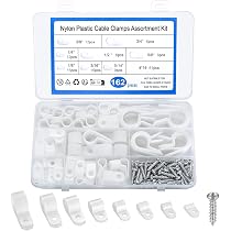 10 Attaches Câbles R-Type Nylon 6,4mm - Uxcell - Organiseur De Câbles Blanc