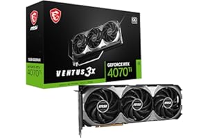 MSI GeForce RTX 4070 Ti Ventus 3X E 12G OC Carte Graphique de Jeu - 12 Go GDDR6X, 2655 MHz, PCI Express Gen 4, 192 Bits, 3X DP v 1.4a, HDMI 2.1a (Prend en Charge 4K & 8K HDR)