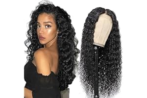 Weeybay Real Hair Wig for Women Wigs Water Wave Human Hair Wig 4 x 4 Lace Closure Natural Black 150% Density Unprocessed Remy Hair Glueless for Woman 30 Inches