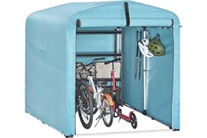 Sobuy Garage Auto per Esterno, Tenda per Bicicletta, Casetta da Giardino, Box Moto Impermeabile, Tendone per Auto, Moto e Attrezzi, Capanno da Giardino, Azzurro, 159x219x165 cm, KLS11-L-BL