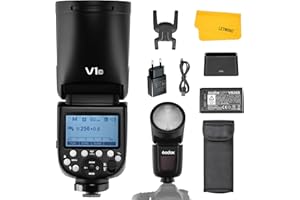 Godox V1 V1C V1-C Flash pour Canon, 2.4G TTL Godox V1 Canon Ronde Flash HSS 1/8000s, Lampe Pilote LED à 10 Niveaux, 480 éclairs à Pleine Puissance, pour Portrait Mariage Voyage Product Photographie