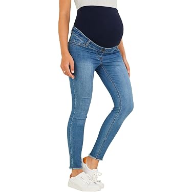 Mija - Jean De Grossesse Coupe Droite Classique Denim Over Bump 3014 – Confort Optimal Pour Future Maman