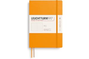 LEUCHTTURM1917 363403 anteckningsbok medium (A5), mjukt lock, 123 numrerade sidor, rising Sun, prickad