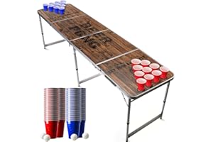 ORIGINAL CUP Official Beer Pong Full Set | Old School | 1 Beer Pong Table + 120 Cups (60 Blue & 60 Red) + 6 Balls | Complete Pack | Premium Quality | Official Table | Scratchproof | House Party | OriginalCup®