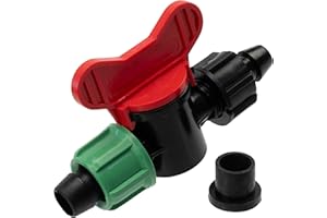 AERZETIX - Juego de 8 válvulas de derivación con junta para manguera de riego por goteo 16mm | presión soportada 4 bares | llave de paso sistema de irrigación equipo jardinería